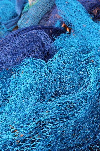 Blue fishing net background