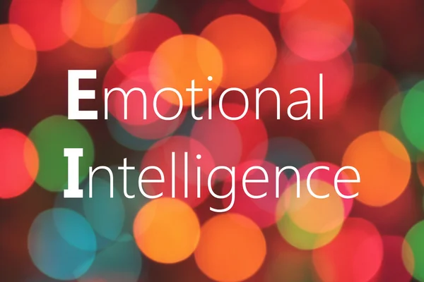 Emotional Intelligence text on colorful bokeh background