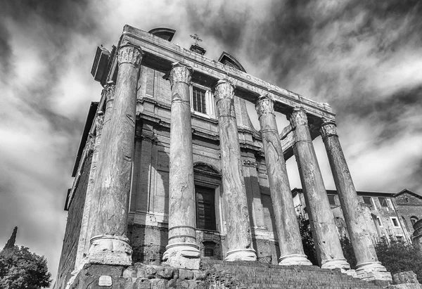 Ruins of the Temple of Antoninus and Faustina in Rome, Italy