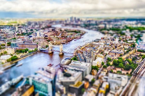 Panoramic View of London. Tilt-shift effect applied