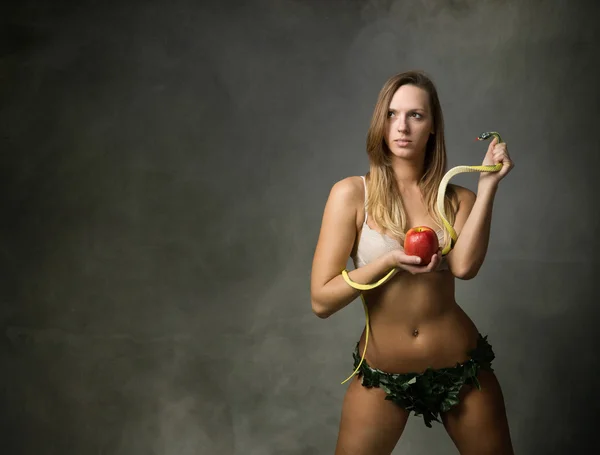 Eve with snake and apple