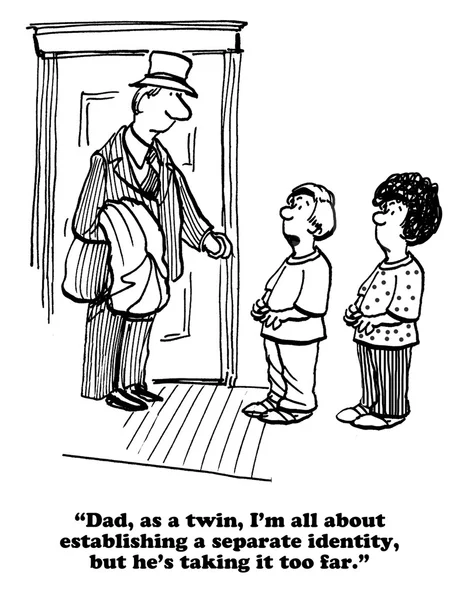 Cartoon about twins and father