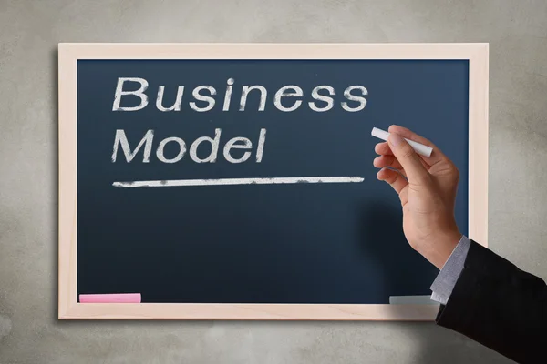 Business model on chalkboard