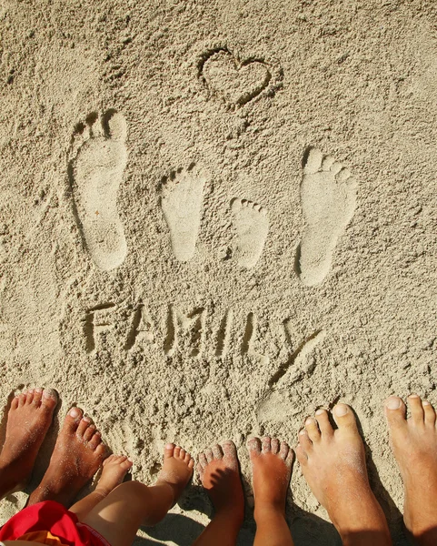 Feet prints on sea sand