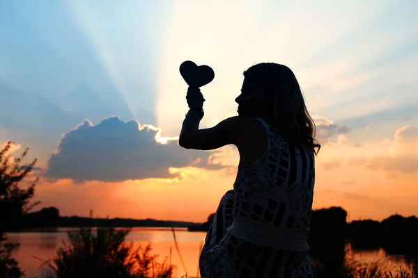 Happy girl silhouette