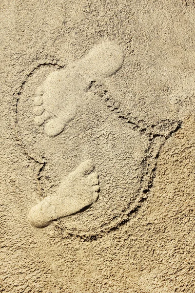Human Footprints on sand