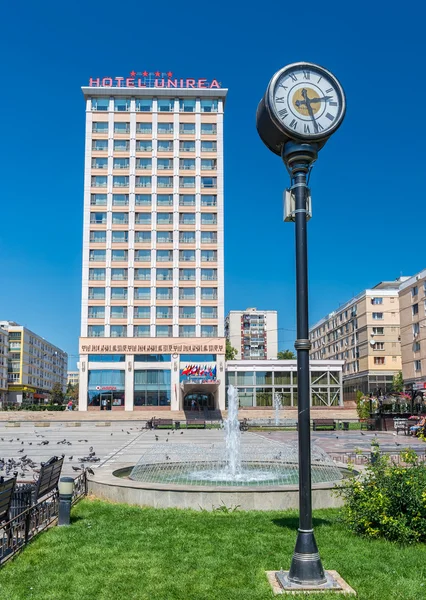 Vintage clock measuring time in the central Union Square in Iasi