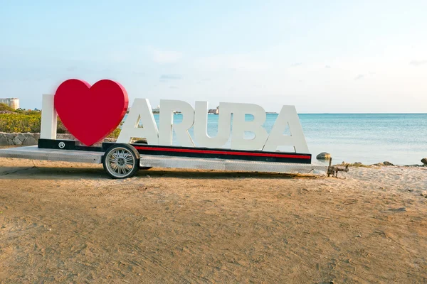 PALM BEACH, ARUBA - APRIL 14, 2016 - Since the I Love Aruba sign