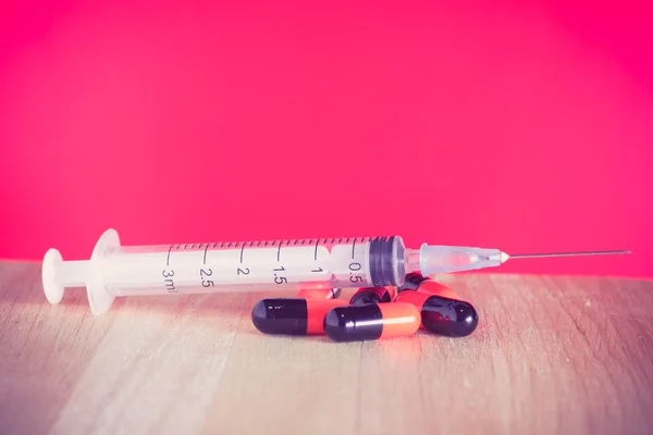 Syringe with filter effect retro vintage style