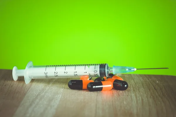 Syringe with filter effect retro vintage style