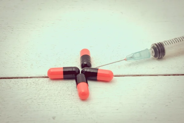 Medicine with filter effect retro vintage style