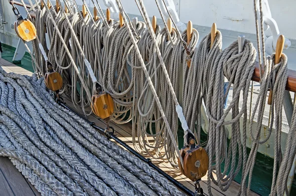 Marine ropes  on the deck