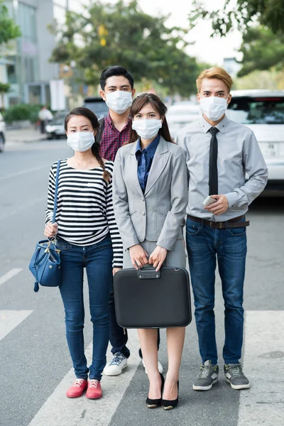 Group of people in medical masks