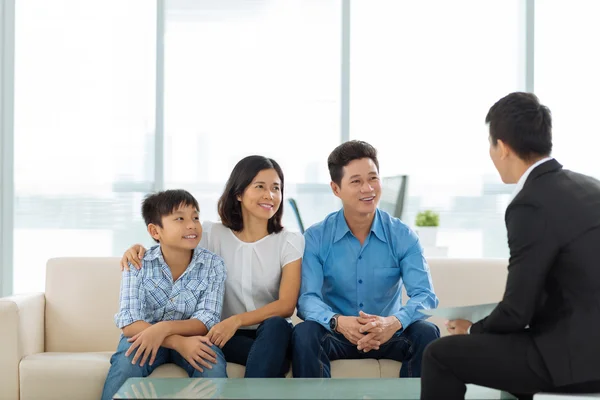 Vietnamese family with broker