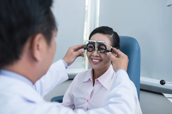 Doctor using special spectacles