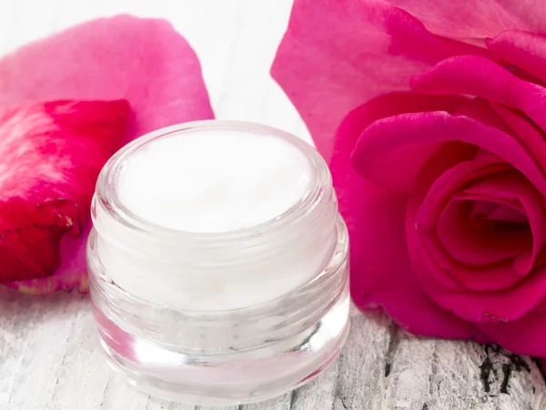 Facial cream with roses