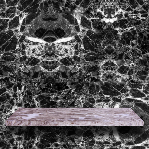 Top marble shelves with monochrome marble wall