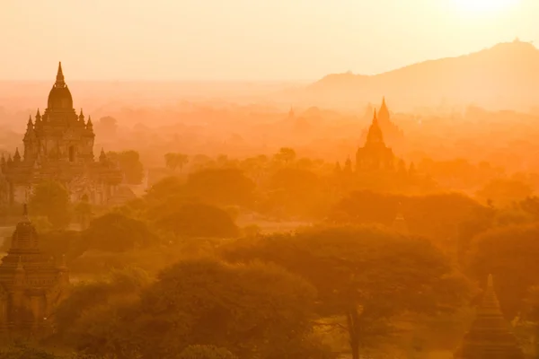 Bagan, MYANMAR - DEC 19: The Temples of , Bagan at sunrise, Mand