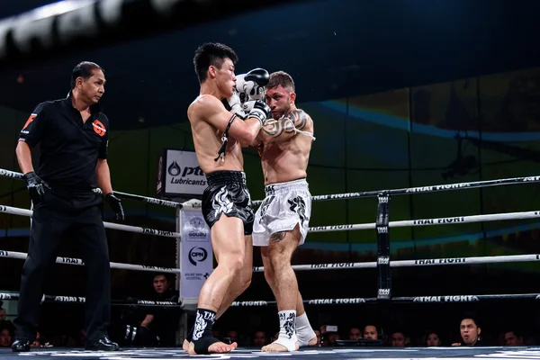 Ying Pengpeng of China and Richard Fanous of Australia in Thai Fight \