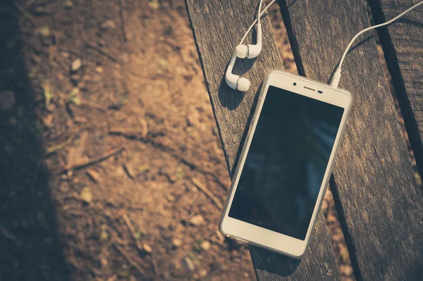 Smartphone on wood table