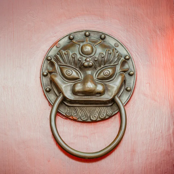 Foo Dog or Lion Door Knocker on Beijing Red Door