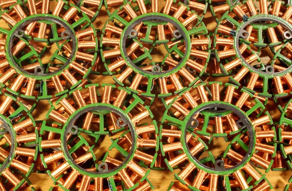 Old disassembled brushless electric motors.