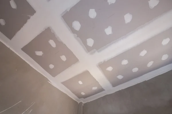Gypsum board ceiling at construction site