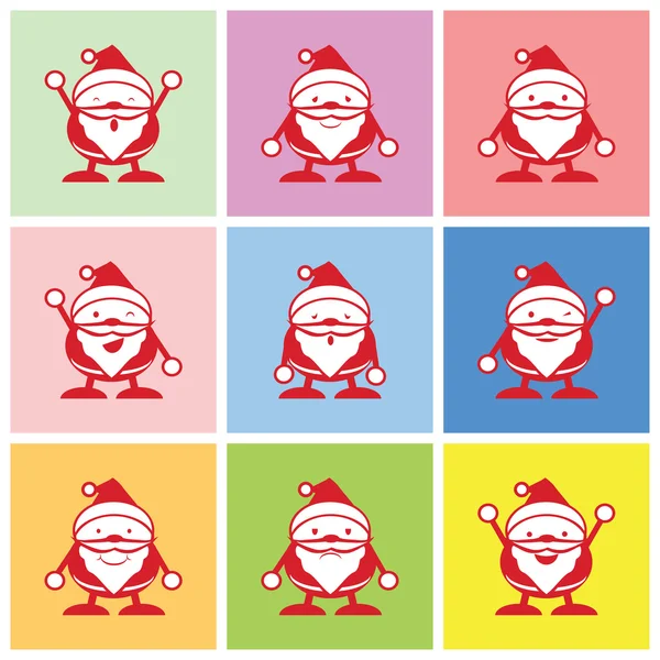 Santa graphic with happy, sad and boring emotion