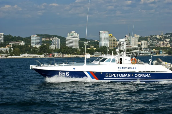 Coast Guard boat patrols the coast of Sochi