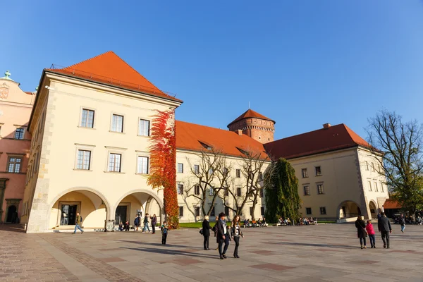 KRAKOW, POLAND - November 02: People visit Royal Wawel Castle in Krakow on november 02, 2014. Krakow is most famous city to visit in Poland