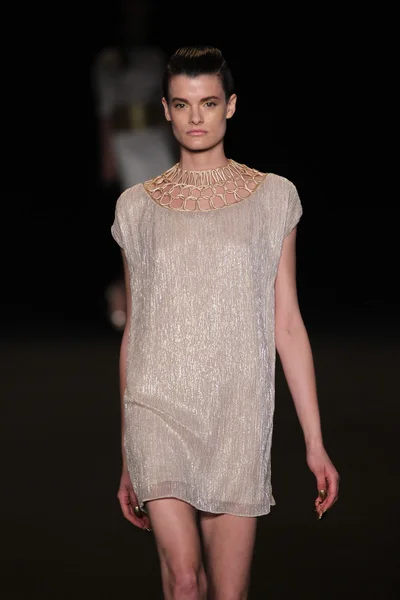 Model walks the runway at the Meskita fashion show