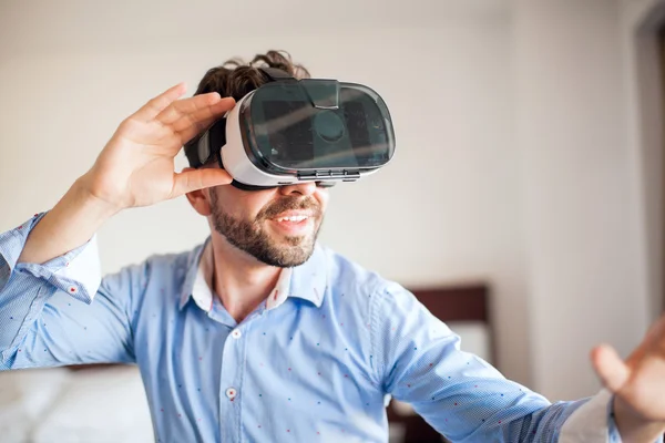 Man using VR glasses