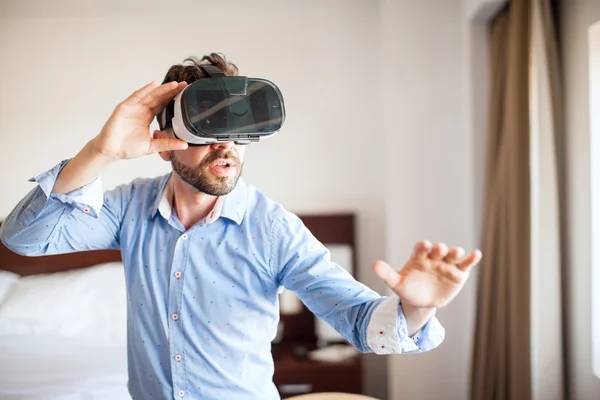 Man using VR glasses