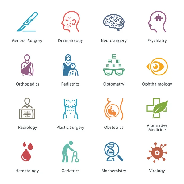 Colored Medical & Health Care Icons Set 2 - Specialties