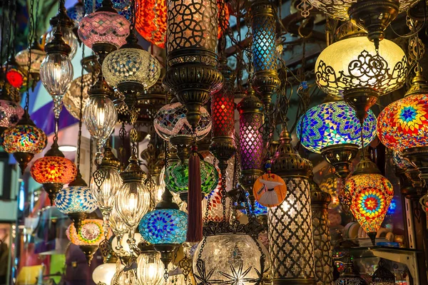 Multi-colored lamps in the Oriental style