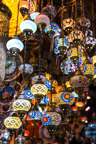 Multi-colored lamps in the Oriental style