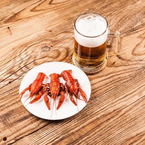 Boiled red crayfishes with  beer