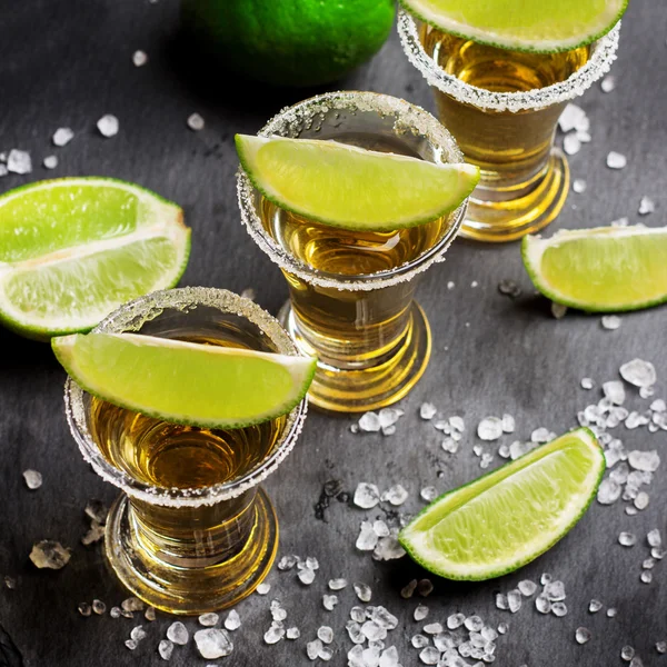 Gold mexican tequila shot