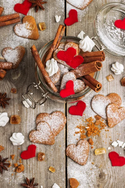 Handmade heart cookies for Valentine day