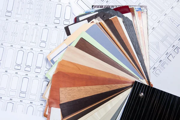 Wood colorful samples with kinds of doors