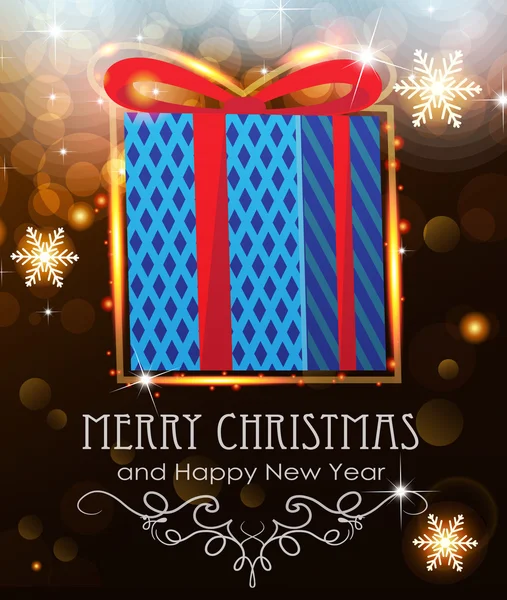 Blue Christmas Gift on holiday background