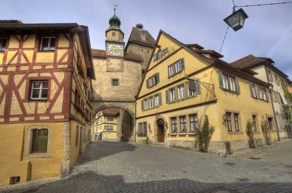 Gateway and clock tower in Rothenburg ob der Tauber, Germany