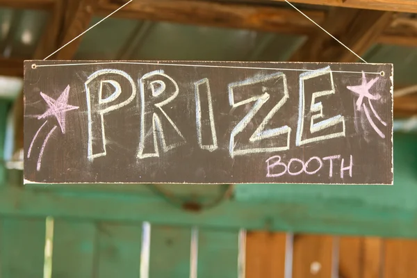 Handmade Chalk Sign Directs Carnival Patrons To Prize Booth