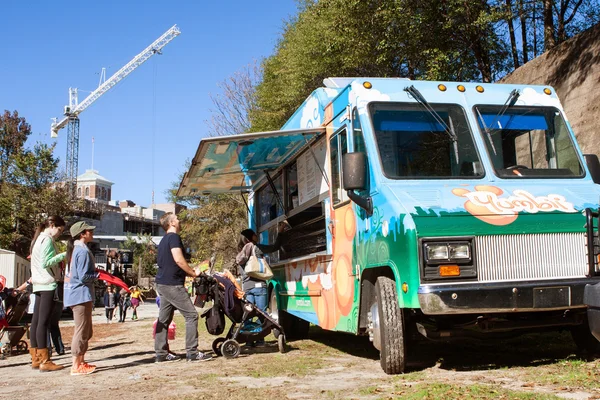People Stand In Line To Order From Atlanta Food Truck