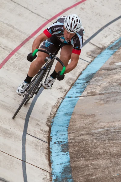 Cyclist Sprints During Time Trial At Atlanta Velodrome