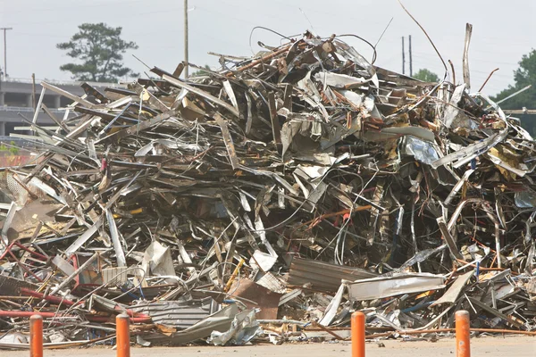 Debris And Twisted Metal Are Piled High At Demolition Site