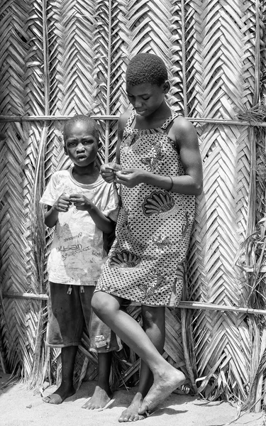 Real people in Togo, in black and white
