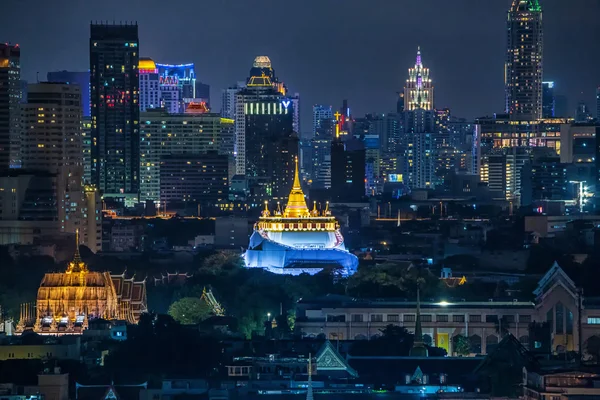 Golden Mount Temple Fair, Golden Mount Temple in Bangkok at dusk