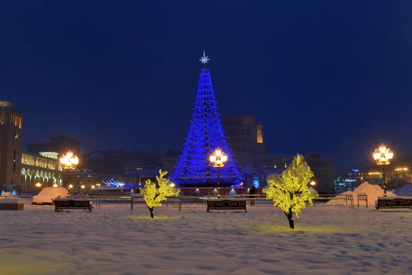 The New Year Tree on center of Republic Square, Yerevan, Armenia