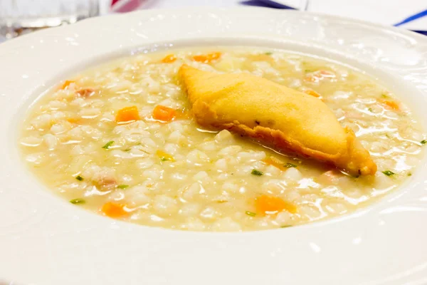 Barley soup with vegetables